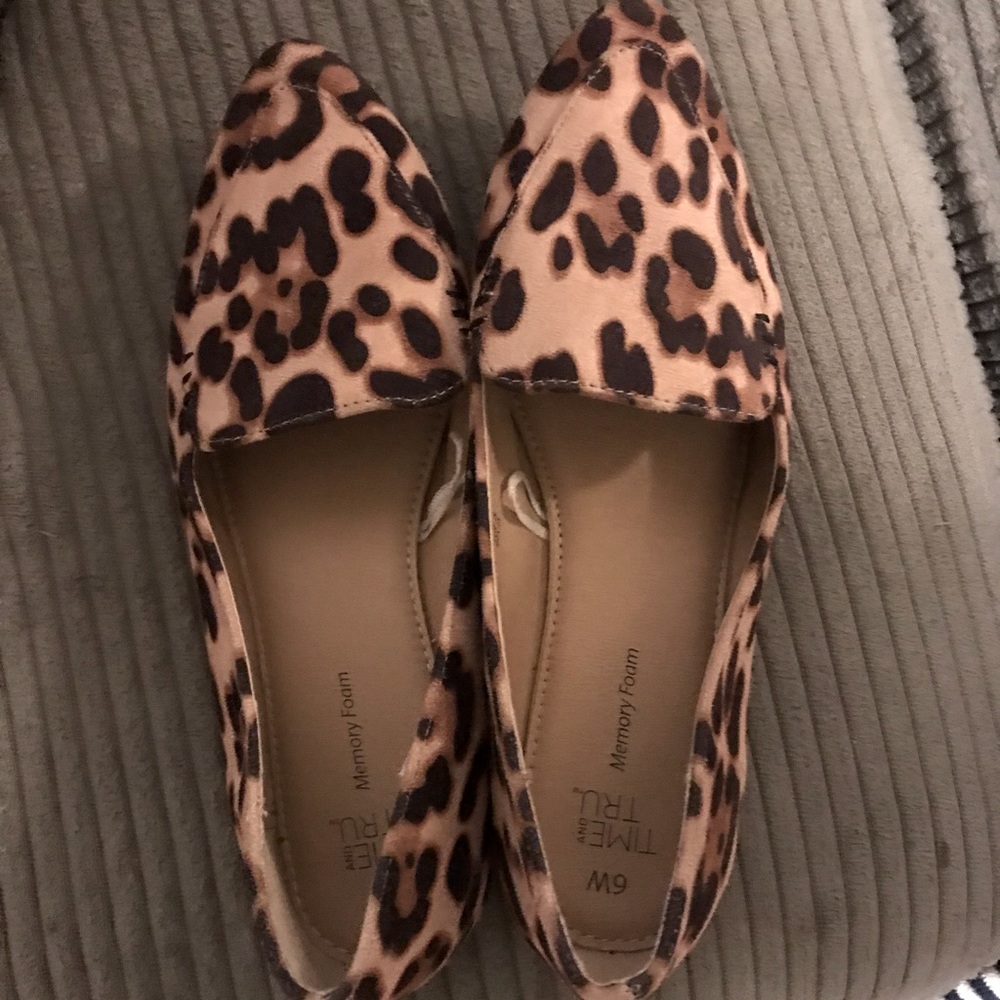 Time & True Leopard Loafers